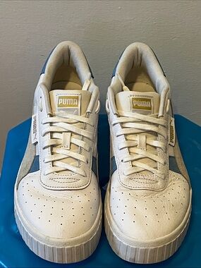 Puma Men’s  White and Blue Platform Sneakers